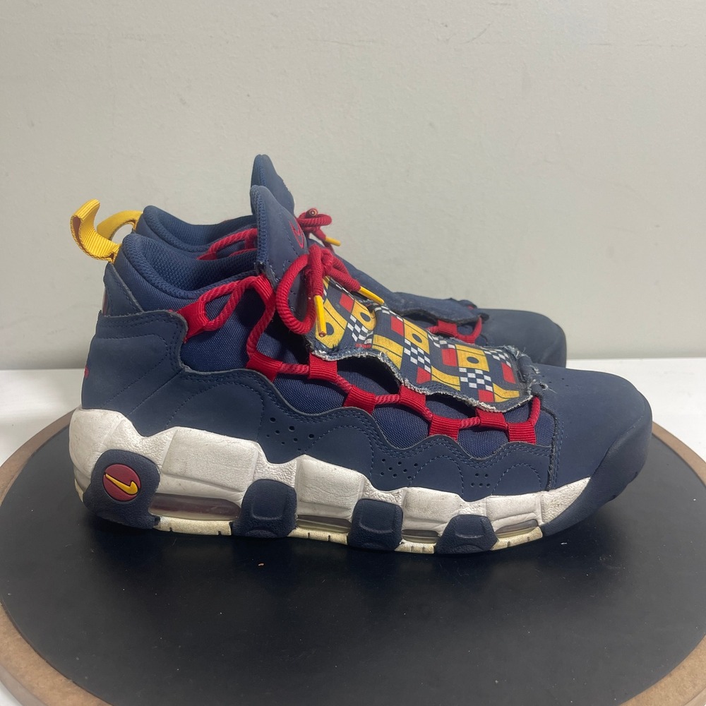 Nike Air More Money Nautical Redux Blue Red Gold Men 8.5 Retro Basketball Shoes‎